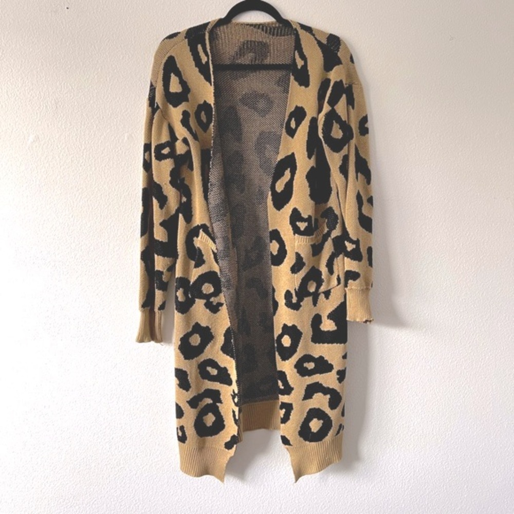 Vestidos Leopard Print Pocket Cardigan - Picture 2 of 6